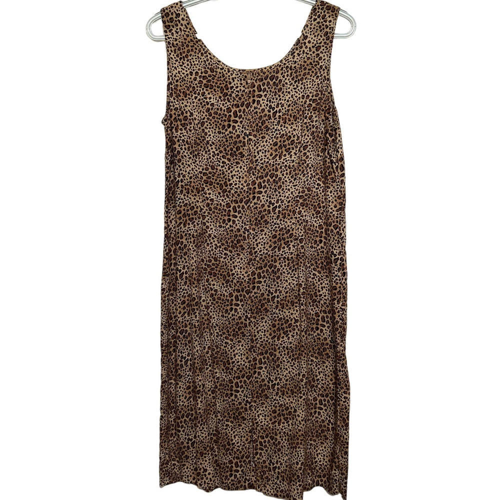 M.H.M.‎ Melissa Harper Women's Brown Black Animal Print Sleeveless Dress No Size